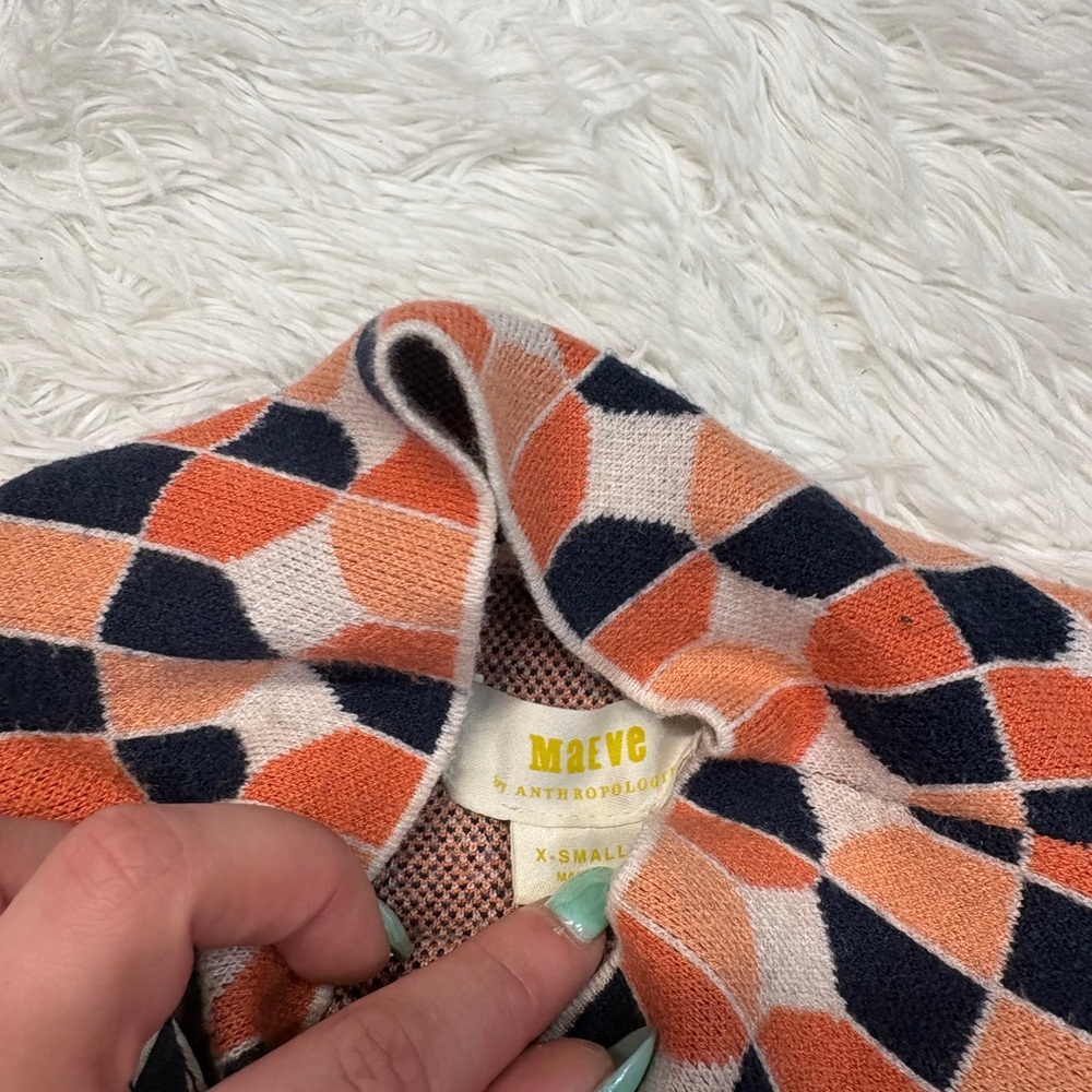 Anthropologie Maeve Carys Mock Neck Sweater Orange - Picture 3 of 4